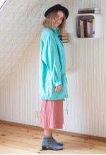 Mint blue lightweight raincoat jacket