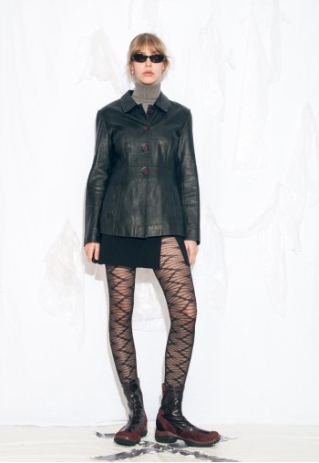 Vintage Y2K Leather Coat in Black