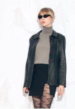 Vintage Y2K Leather Coat in Black
