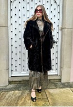 50's Vintage Tissavel Brown Faux Fur Winter Coat