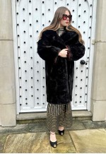 50's Vintage Tissavel Brown Faux Fur Winter Coat