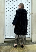 50's Vintage Tissavel Brown Faux Fur Winter Coat