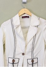 Vintage Y2K Blazer Jacket White Button Up Lightweight