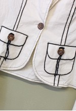 Vintage Y2K Blazer Jacket White Button Up Lightweight