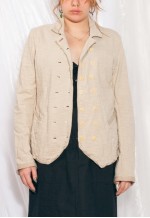 Vintage Girbaud Blazer 90s Chunky Jacket in Beige Cotton