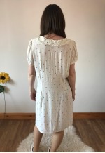 Vintage 90s White and Colourful Polka Dot Dress