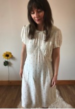 Vintage 90s White and Colourful Polka Dot Dress