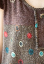 Brown soft short sleeve printed dress