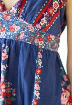 Bright blue floral Mediterranean style dress