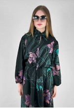 70's Vintage Black Long Sleeve Pie Crust Pussy Bow Dress