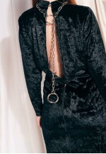 Vintage dress 90s handmade velvet open back evening dress