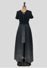 Joseph Ribkoff 80's Vintage Black Polka Dot Sheer Mini Dress
