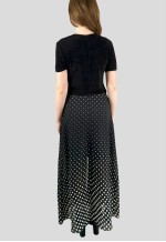 Joseph Ribkoff 80's Vintage Black Polka Dot Sheer Mini Dress