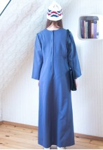 Grey blue long maxi vintage dress