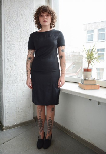 Vintage Black Wool Classic Mini Dress