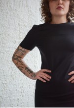 Vintage Black Wool Classic Mini Dress