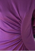 Purple ruched round neck dress