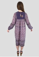 70's Vintage 70's Indian Cotton Peacock Floral Ladies Dress