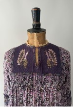 70's Vintage 70's Indian Cotton Peacock Floral Ladies Dress