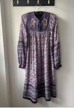 70's Vintage 70's Indian Cotton Peacock Floral Ladies Dress