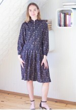 Dark purple floral high neck dress