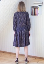 Dark purple floral high neck dress