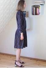 Dark purple floral high neck dress