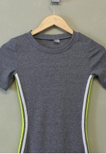 Vintage Y2K Midi Dress Grey With Stripes On The Side