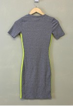 Vintage Y2K Midi Dress Grey With Stripes On The Side