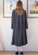 Grey knitted jacket and long skirt set