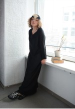 Vintage 60's Black Glitter Thread Maxi Dress