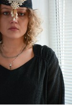 Vintage 60's Black Glitter Thread Maxi Dress
