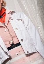 Vintage denim jacket 90s reworked white cropped jean jacket