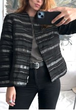Vintage Textured Zip Artsy Jacket - Large