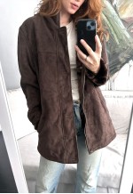 Vintage Brown Sherpa Fur Coat / Jacket - M - L