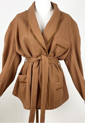 Vintage Italian Wool Jacket with tie waist