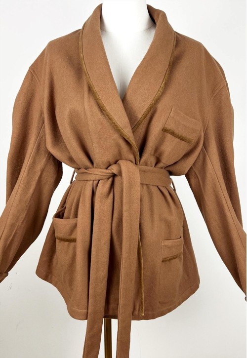 Vintage Italian Wool Jacket with tie waist
