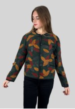 80's Ladies Vintage Green Suede Leather Applique Jacket