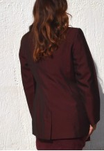 Deadstock 90s shiny burgundy red long blazer,jacket