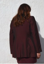 Deadstock 90s shiny burgundy red long blazer,jacket